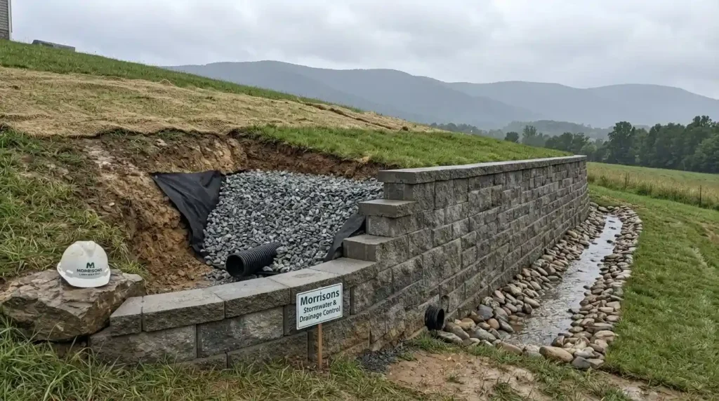 sloped yard retaining wall